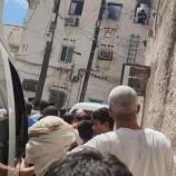 عاجل..حريق في إحدى المباني السكنية في القلوعة بالعاصمة عدن