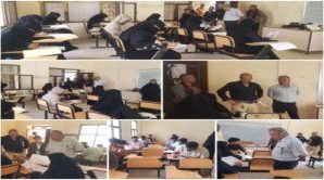 مدير عام المكتب الفني والتدريب المهمي يطلع على سير الامتحانات الوزارية بالعاصمة عدن
