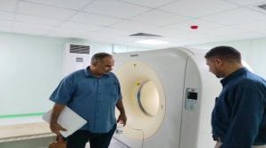 انتقالي أبين يتفقد أعمال الصيانة للأشعة المقطعية بمستشفى الرازي
