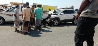 حادث مروري يتسبب بتصادم خمس سيارات في المكلا