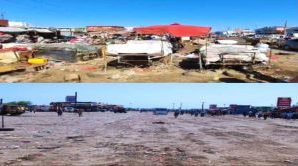 إزالة البناء والظواهر العشوائية مقابل سوق قات الممدارة