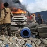 حريق في الساحة الجمركية بميناء عدن للحاويات