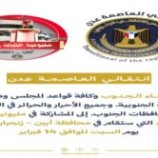 انتقالي العاصمة عدن يدعو للمشاركة في مليونية “الثبات والوفاء” بأبين