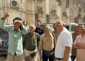 الجاوي يتفقد موقع البلكونات المنهاره ويوجه بعمل الإزالة الفورية