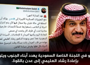 تصعيد غير مسبوق.. قيادي سعودي يهدد الجنوبيين بفرض الوصاية بالقوة وإعادة رشاد العليمي إلى عدن