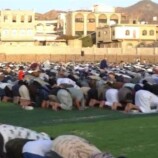 أبناء محافظة الضالع يؤدون شعائر صلاة عيد الأضحى في ميدان الصمود
