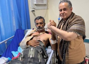 الحالمي يطمئن على صحة القائد فاروق الكعلولي ويشيد بمواقفه البطولية في جبهة الصبيحة
